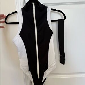 Women’s Black and White One Piece Swimsuit